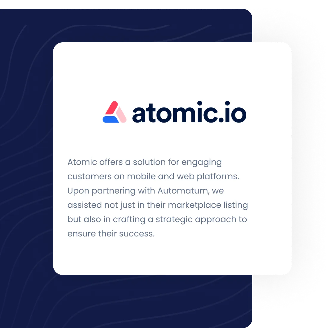 Atomic Ai logo and description about them using Automatum